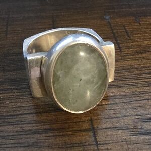 Vintage sterling and aquamarine ring
